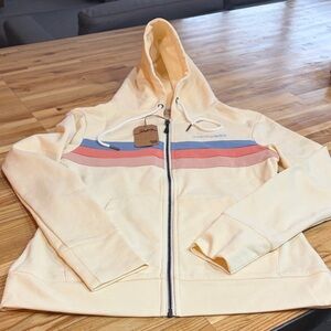 YoColorado Yellow Hoodie with Colorful Stripes